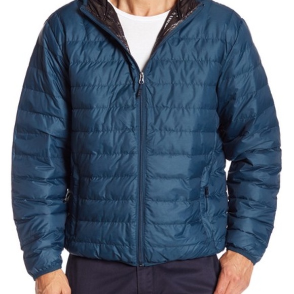 Hawke & Co. Hooded Packable Down Jacket Blue - Picture 2 of 4